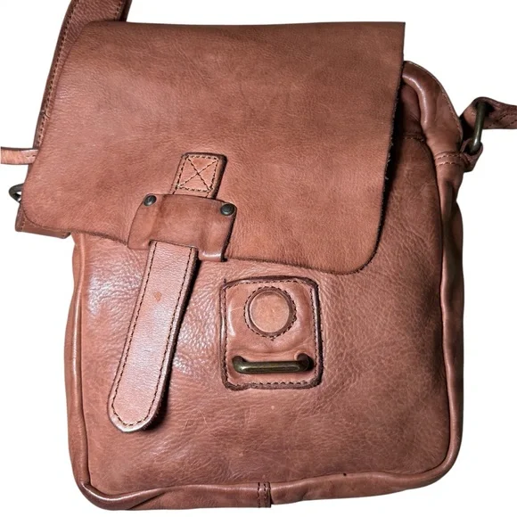 NWT Harbour 2nd Marlies Leather Crossbody Bag - Cognac Brown Boho Messenger - Picture 5 of 6